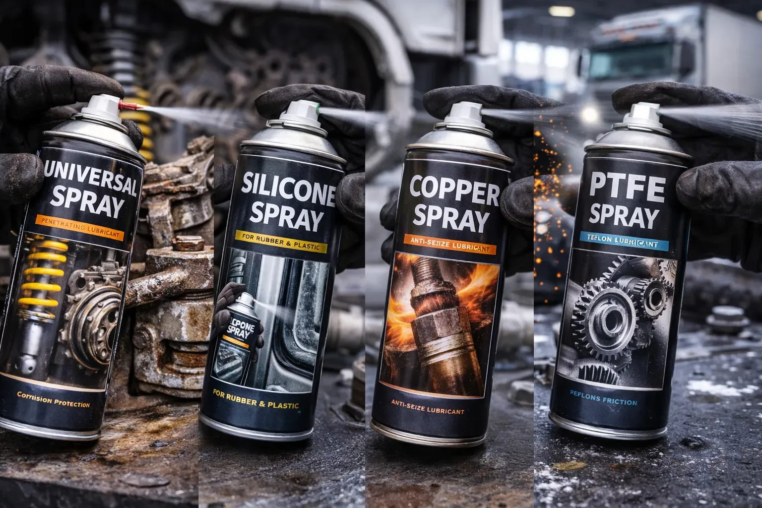 Аэрозольные смазки для грузовиков