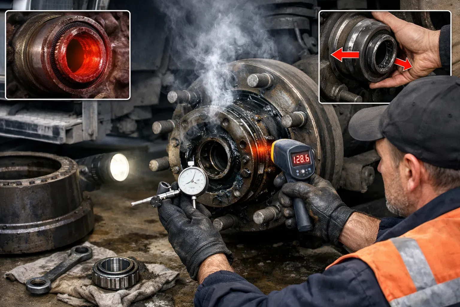 Ступицы и подшипники перед  рейсом: как распознать перегрев и люфт
