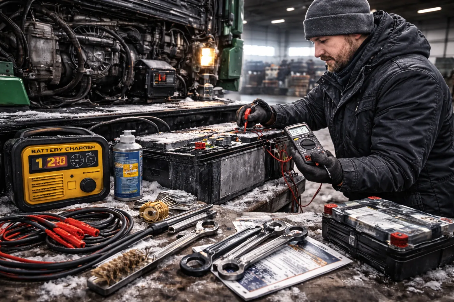 Аккумулятор грузовика зимой: диагностика, заряд и выбор