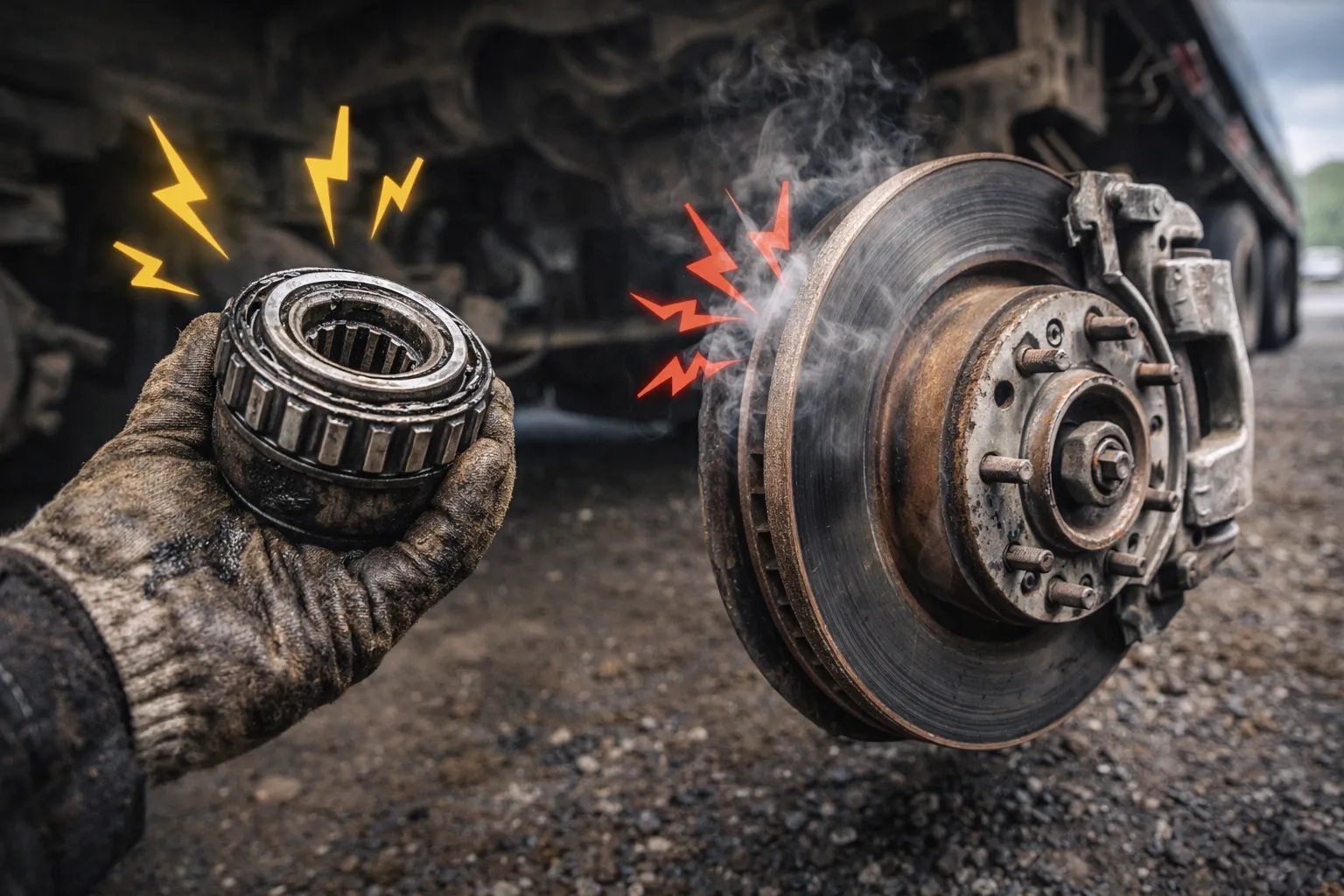 Как отличить неисправность подшипника от проблем с тормозами у грузовика