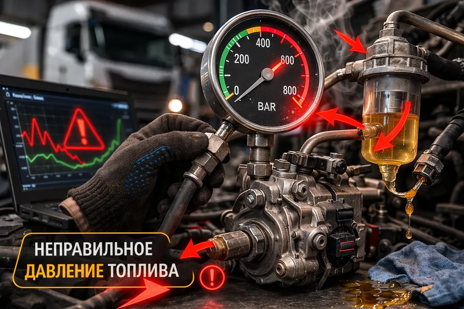 Неправильное давление топлива в грузовом автомобиле: причины, признаки и последствия