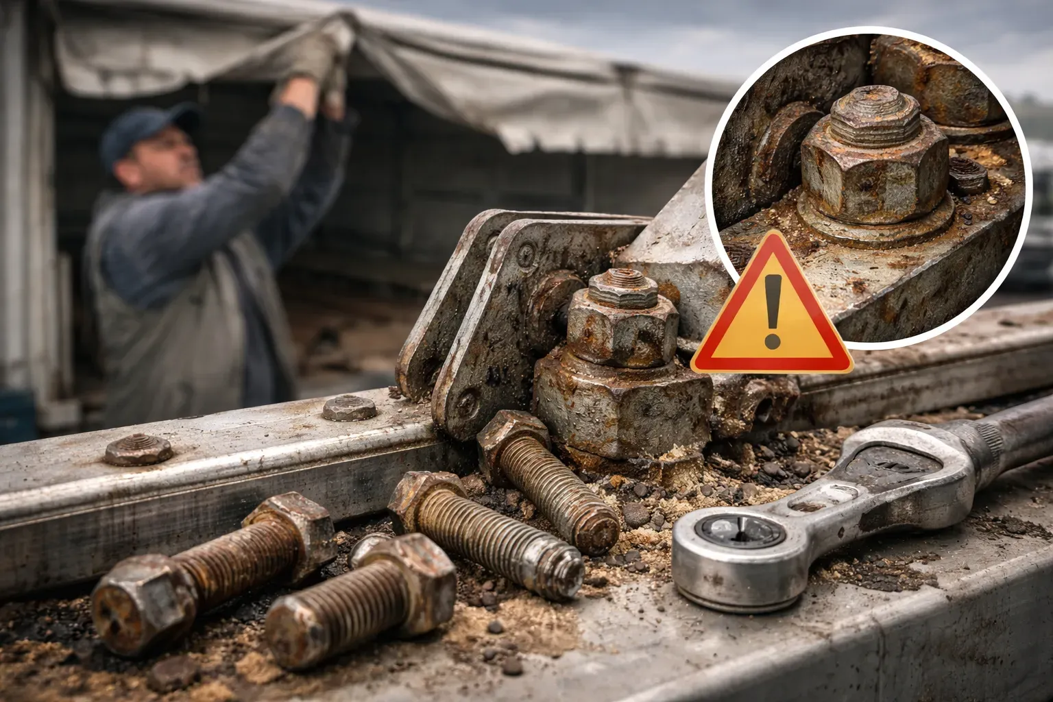 Когда требуется замена крепёжных элементов сдвижной крыши грузового прицепа