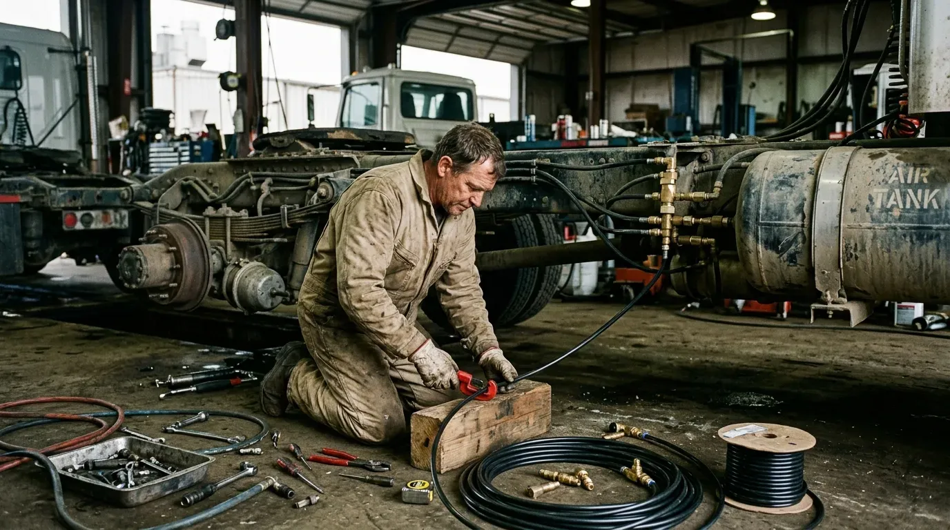 Как правильно обрезать пневмотрубку в грузовике: чтобы не травил воздух и не было проблем