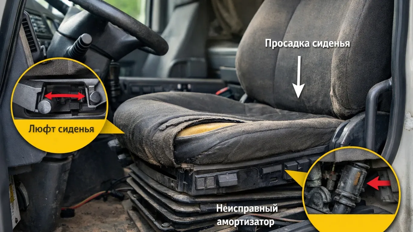 Сиденье в кабине грузовика: как понять, что пора ремонтировать