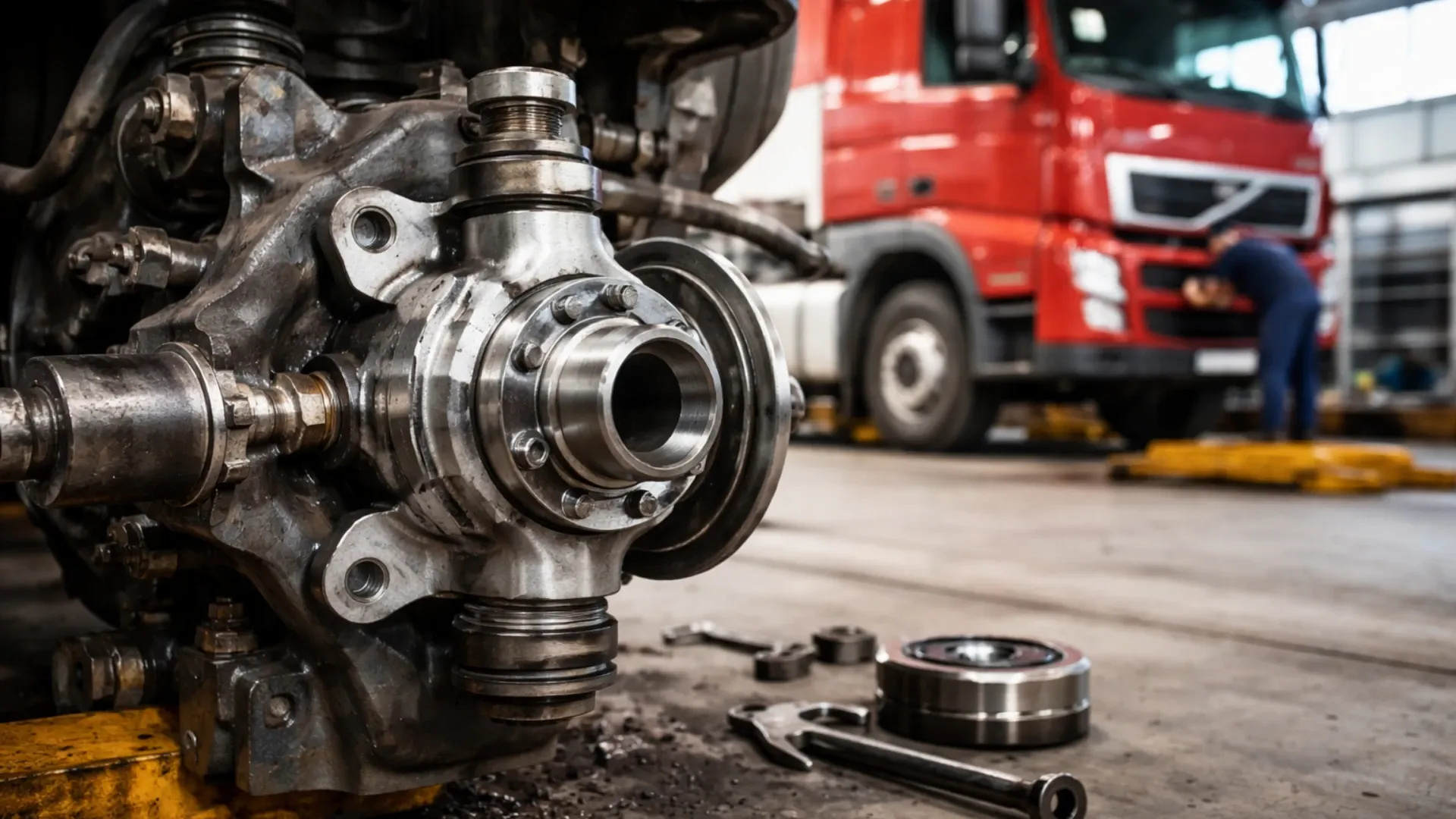 Поворотные кулаки переднего моста грузовика